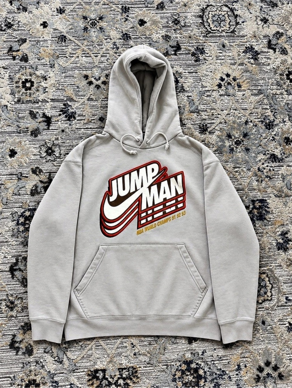 Jordan Jumpman NBA World Champs Pullover Hoodie Gray Large
